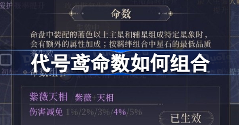 代号鸢命数如何组合 代号鸢星石组合介绍